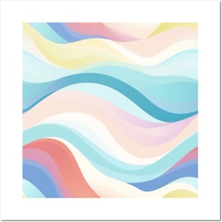 Pastel Ripples: Modern Abstract Waves Unleashed Posters and Art